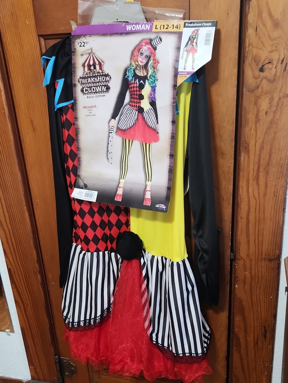 Freakshow Clown Women's Halloween Costume - Yellow, Red, Black